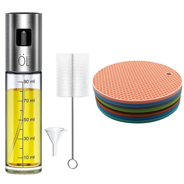 mats & pads oil sprayer spray bottle glass vinegar dispenser mister with silicone pot mat for countertrivet
mats & pads oil sprayer spray bottle glass vinegar dispenser mister with silicone pot mat for countertrivet