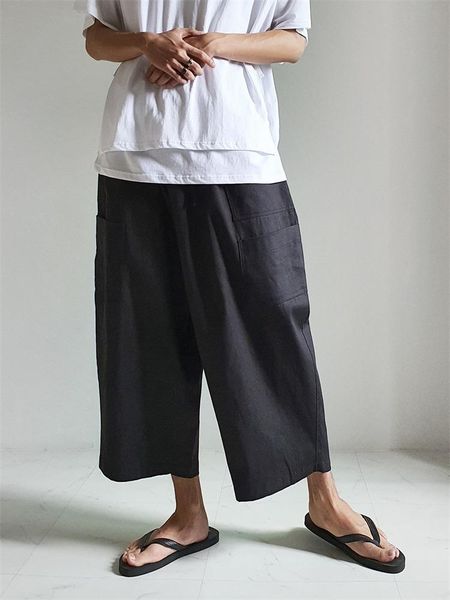 men's pants straight tube loose capris summer japanese fashion wide leg korean hong kong style, Black
men's pants straight tube loose capris summer japanese fashion wide leg korean hong kong style, Black