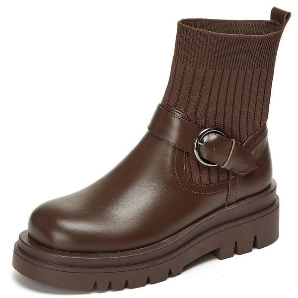 boots fashion ankle for women genuine leather knitting concise thick heels platform female winter office lady shoes woman, Black
boots fashion ankle for women genuine leather knitting concise thick heels platform female winter office lady shoes woman, Black