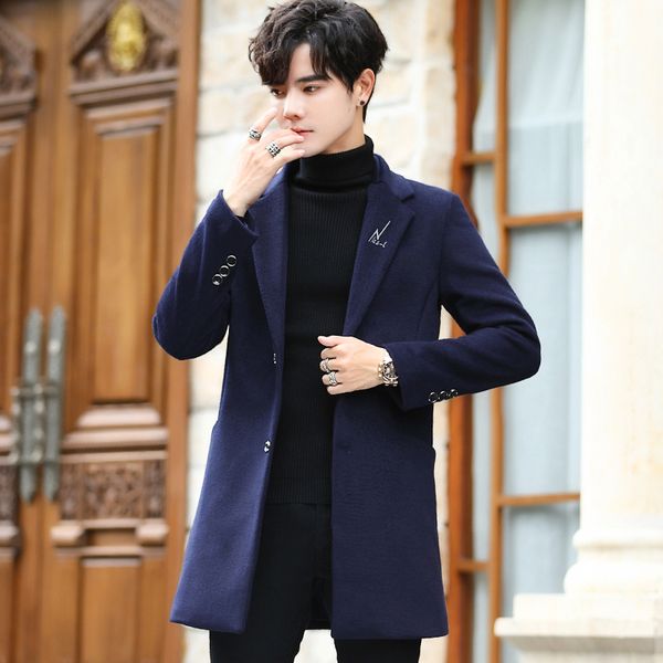 male winter manner trench coats fine fit mid-length casual solid colors business outwear jacket men's clothes yb7c, Black;brown
male winter manner trench coats fine fit mid-length casual solid colors business outwear jacket men's clothes yb7c, Black;brown