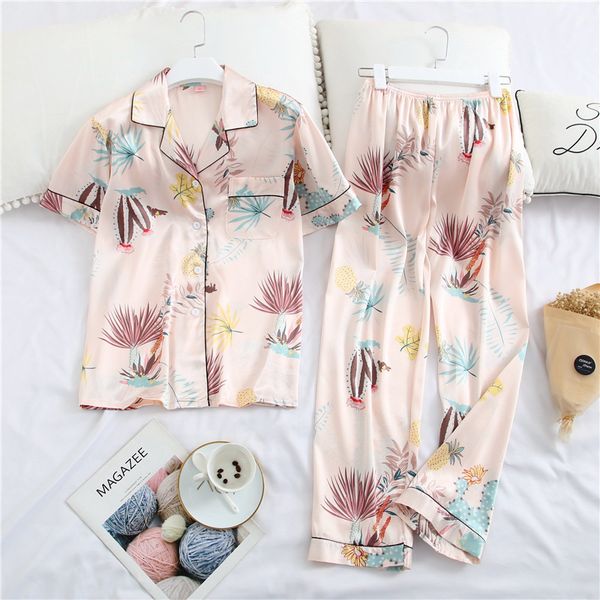 sweet pink 2pcs pajamas young lady got up nightwear summer short-time sleeve shirt pants satan home to wear zdo8, Black;red
sweet pink 2pcs pajamas young lady got up nightwear summer short-time sleeve shirt pants satan home to wear zdo8, Black;red