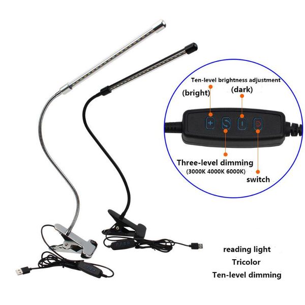 5w usb book light reading light hose clip dimmable three-color dimming, can be used for bedside, desk work
5w usb book light reading light hose clip dimmable three-color dimming, can be used for bedside, desk work