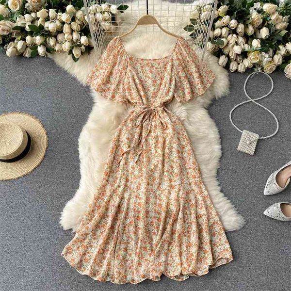 women sweet floral lace up waist ruffles dress short sleeve square collar slim fashion spring summer 11b754 210525, Black;gray
women sweet floral lace up waist ruffles dress short sleeve square collar slim fashion spring summer 11b754 210525, Black;gray