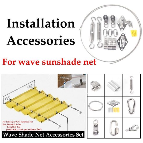 shade wave sunshade net accessories set stainless steel clamp pulley wire rope nets installation tools
shade wave sunshade net accessories set stainless steel clamp pulley wire rope nets installation tools