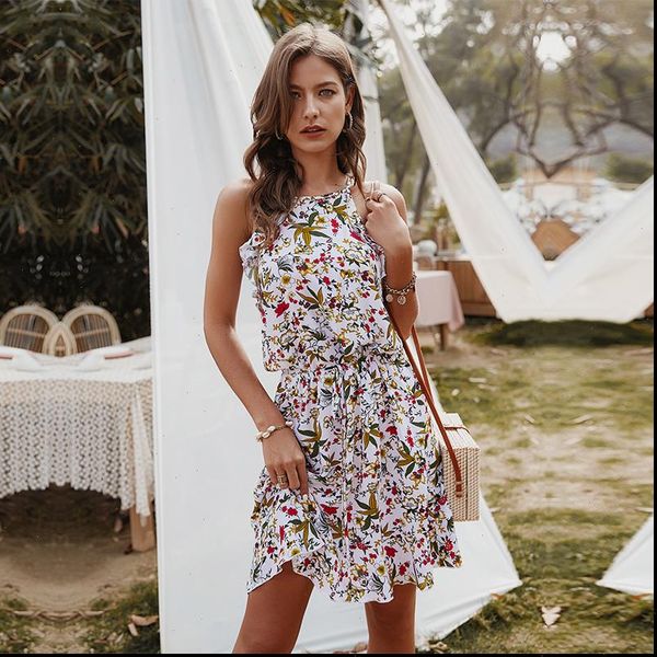 summer slim halter print dress women casual sleeveless ruffles above knee mini floral dress 2021 new, Black;gray
summer slim halter print dress women casual sleeveless ruffles above knee mini floral dress 2021 new, Black;gray