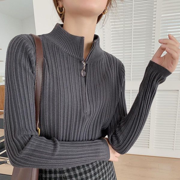 women's sweaters autumn winter women stand-up collar pullover zipper pit strip solid color casual knitted base sweater kz4p, White;black
women's sweaters autumn winter women stand-up collar pullover zipper pit strip solid color casual knitted base sweater kz4p, White;black
