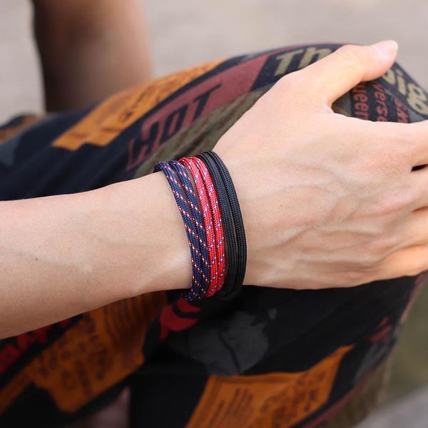 charm bracelets 3pcs/set adjustable paracord rope survial bracelet handmade woven men multilayer for boyfriend friends jewelry gift, Golden;silver
charm bracelets 3pcs/set adjustable paracord rope survial bracelet handmade woven men multilayer for boyfriend friends jewelry gift, Golden;silver