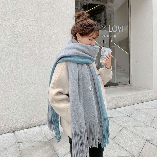scarf female autumn and korean versatile ins girls warm winter male students thickened knitting wool neck, Blue;black
scarf female autumn and korean versatile ins girls warm winter male students thickened knitting wool neck, Blue;black