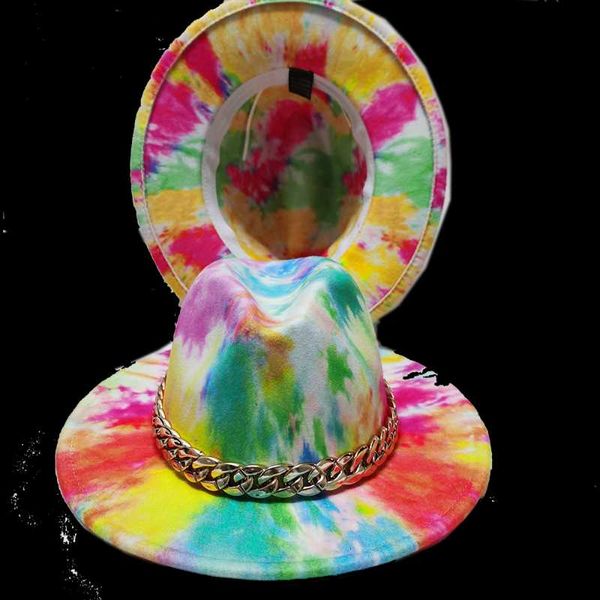 berets fedora women tie dyed felt hat jazz bowler perfomance men hats coyboy fedoras flower, Blue;gray
berets fedora women tie dyed felt hat jazz bowler perfomance men hats coyboy fedoras flower, Blue;gray