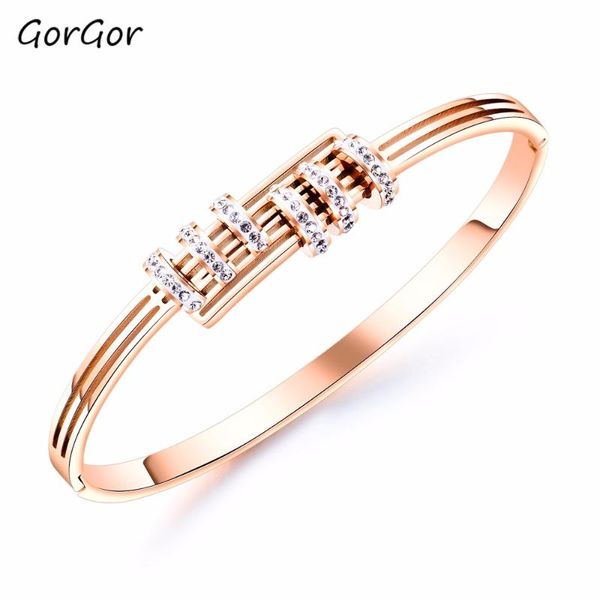 bangle gorgor fashion exquise cubic zirconia rose gold plated titanium steel elegant zircon-encrusted women bracelet 953, Black
bangle gorgor fashion exquise cubic zirconia rose gold plated titanium steel elegant zircon-encrusted women bracelet 953, Black