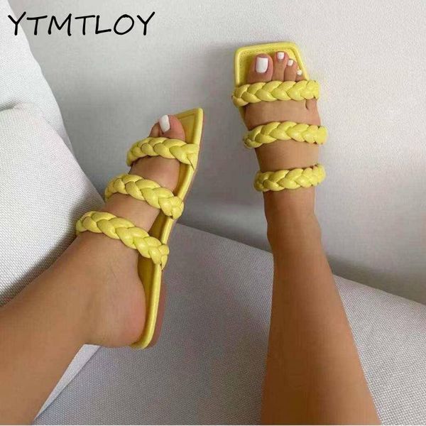 slippers 2021 ladies square toe woven women's summer beach solid color flat casual fashion zapatos de mujer, Black
slippers 2021 ladies square toe woven women's summer beach solid color flat casual fashion zapatos de mujer, Black