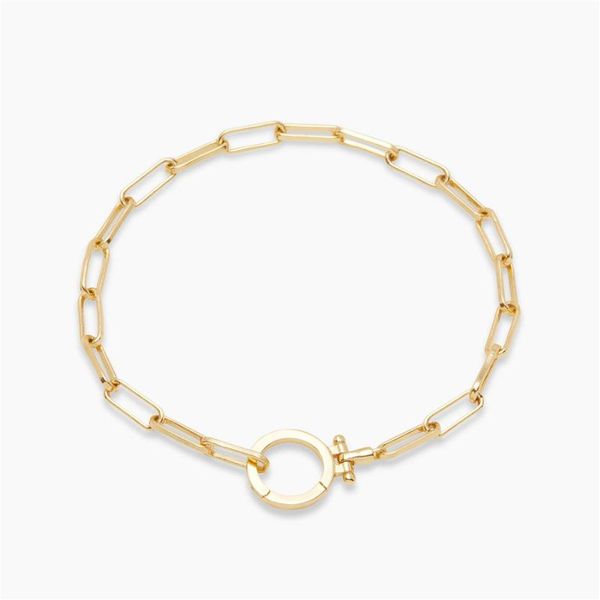 link, chain 2021 foreign trade bracelet copper gold-plated paper clip lock simple fashion european and american women made, Black
link, chain 2021 foreign trade bracelet copper gold-plated paper clip lock simple fashion european and american women made, Black