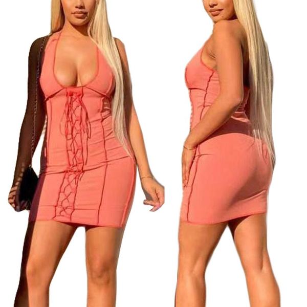 casual dresses women summer halterneck dress adults sleeveless tie up ribbed patchwork (pink), Black;gray
casual dresses women summer halterneck dress adults sleeveless tie up ribbed patchwork (pink), Black;gray