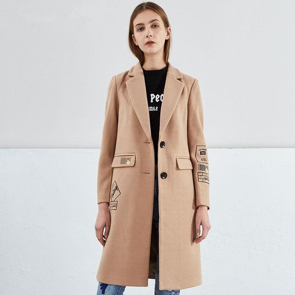 women's wool & blends 20 single-breasted cashmere high-quality printed fashion slim mid-length woolen coat straight blazer jacket pocke, Black
women's wool & blends 20 single-breasted cashmere high-quality printed fashion slim mid-length woolen coat straight blazer jacket pocke, Black