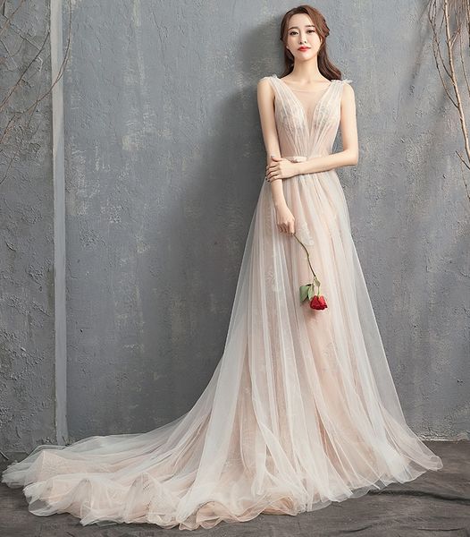 2021 new champagne a line wedding es vestido de noiva beach backless lace appliques boho bridal gowns 13cb, White
2021 new champagne a line wedding es vestido de noiva beach backless lace appliques boho bridal gowns 13cb, White