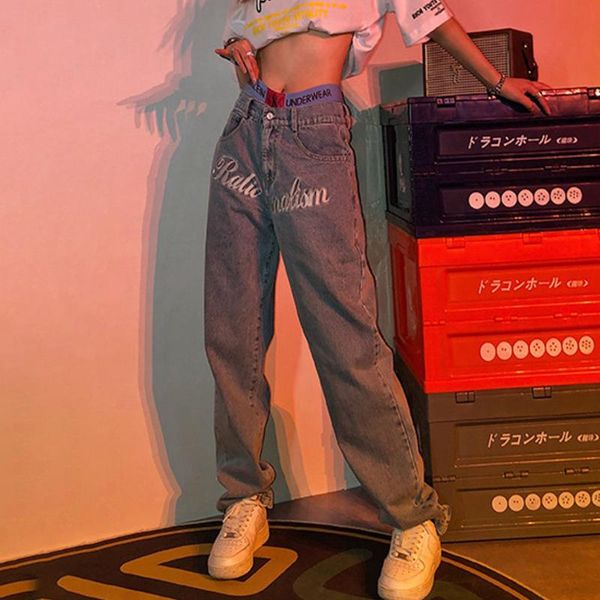 women's jeans autumn fashion y2k streetwear denim vintage solid color straight trousers mom boyfriends high waist pants, Blue
women's jeans autumn fashion y2k streetwear denim vintage solid color straight trousers mom boyfriends high waist pants, Blue
