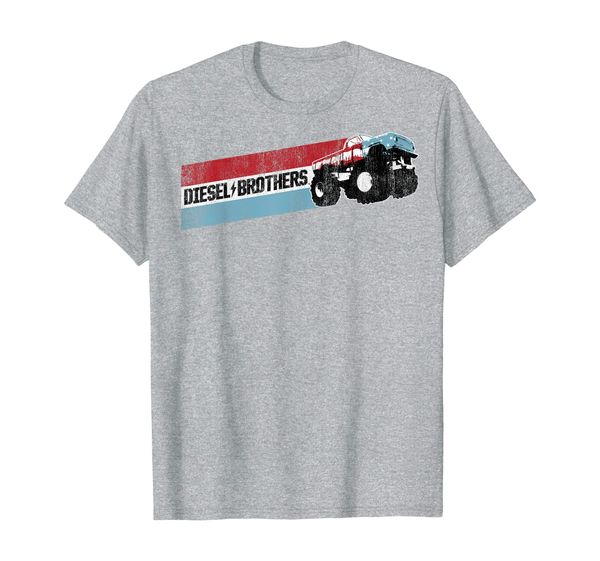 diesel brothers red white blue stripe truck graphic t-shirt, White;black 
diesel brothers red white blue stripe truck graphic t-shirt, White;black