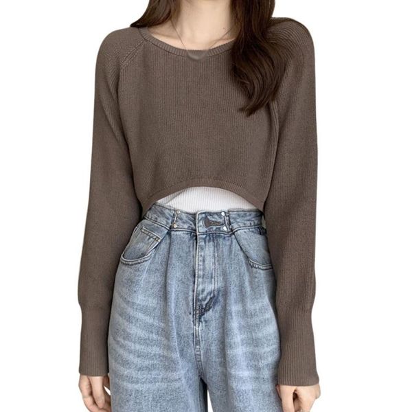 women's sweaters pullover knitted o-neck female solid color blouse retro slim gentle wind sweater autumn and winter, White;black
women's sweaters pullover knitted o-neck female solid color blouse retro slim gentle wind sweater autumn and winter, White;black