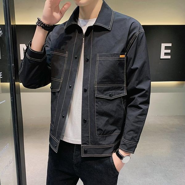 men's jackets men 2021 spring autumn fashion casual solid color overcoats male short slim buttons long sleeve thin o53, Black;brown
men's jackets men 2021 spring autumn fashion casual solid color overcoats male short slim buttons long sleeve thin o53, Black;brown