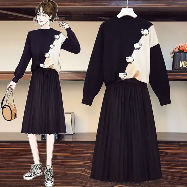 light luxury slim, autumn and winter sweaters, age skirts, foreign style, reducing, women's fashion, two piece street blowing suit, Black;gray
light luxury slim, autumn and winter sweaters, age skirts, foreign style, reducing, women's fashion, two piece street blowing suit, Black;gray