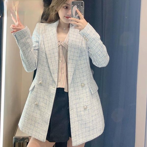 women's suits & blazers 2021 women suit jacket tweed blazer femme plaszcz wiosenny damski sobrecamisa cuadros plaid checkered, White;black
women's suits & blazers 2021 women suit jacket tweed blazer femme plaszcz wiosenny damski sobrecamisa cuadros plaid checkered, White;black