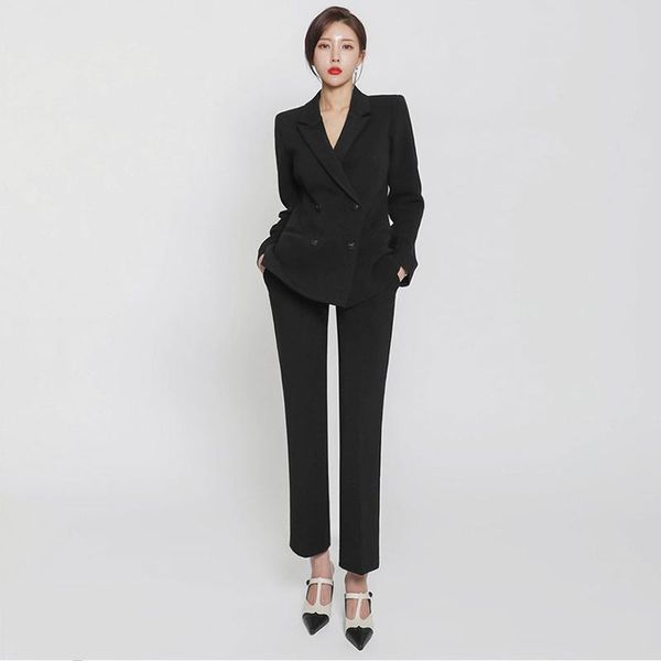 clothing sets autumn and winter women's blazer jacket casual solid color double-breasted pocket decorative coat black white plus size s
clothing sets autumn and winter women's blazer jacket casual solid color double-breasted pocket decorative coat black white plus size s