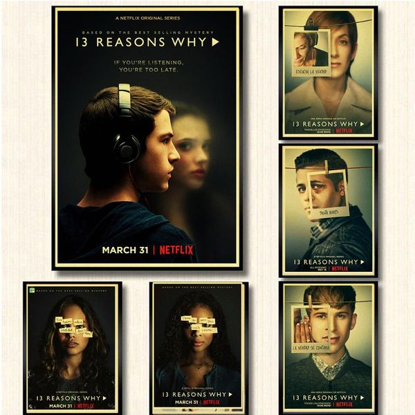 paintings tv series 13 reasons why poster home decor kraft paper print wall painting retro sticker
paintings tv series 13 reasons why poster home decor kraft paper print wall painting retro sticker