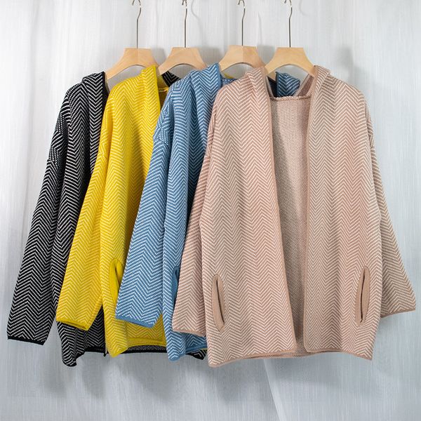 new 2021 autumn hooded cardigan coat pocket simple outdoor knitted sweater women cardigans s30g, White;black
new 2021 autumn hooded cardigan coat pocket simple outdoor knitted sweater women cardigans s30g, White;black