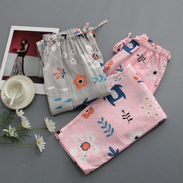 women's sleepwear spring cotton double layer gauze long pyjama bottoms casual cartoon home pants elastic waist print wear, Black;red
women's sleepwear spring cotton double layer gauze long pyjama bottoms casual cartoon home pants elastic waist print wear, Black;red