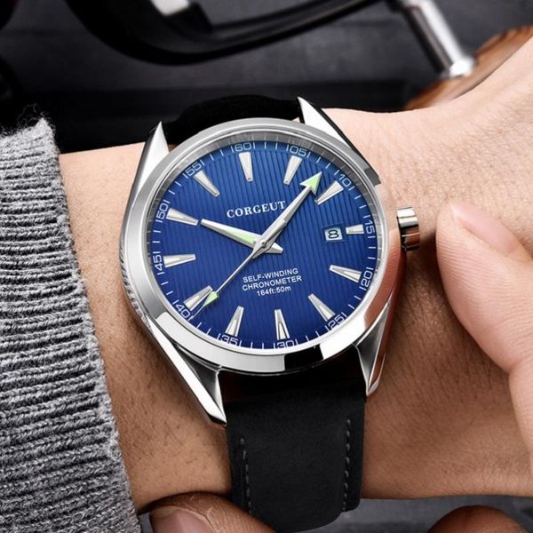 41mm blue dial sapphire glass men's watch men's clock leather calendar miyota8215 automatic, Slivery;brown
41mm blue dial sapphire glass men's watch men's clock leather calendar miyota8215 automatic, Slivery;brown