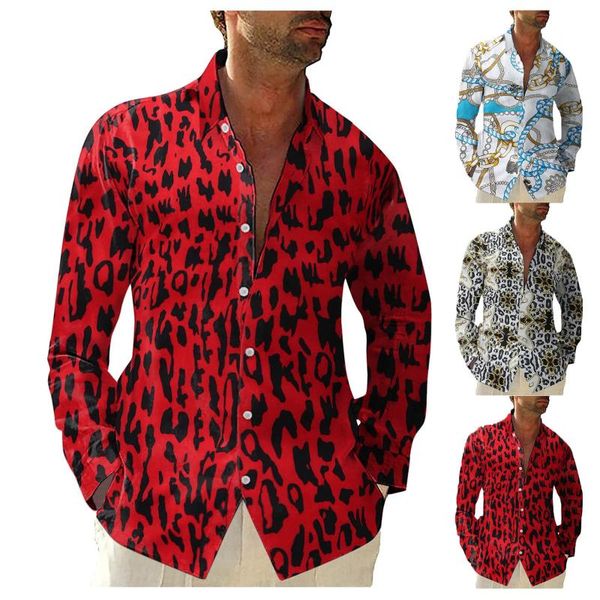 men's casual shirts lapel loose size printed shirt sleeved large long men, White;black
men's casual shirts lapel loose size printed shirt sleeved large long men, White;black