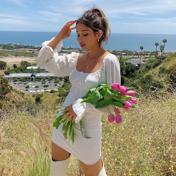 bandage mini elegant dresses bodycon party club flare sleeve slash neck dress women autumn 2021 sundress female vestidos, Black;gray
bandage mini elegant dresses bodycon party club flare sleeve slash neck dress women autumn 2021 sundress female vestidos, Black;gray