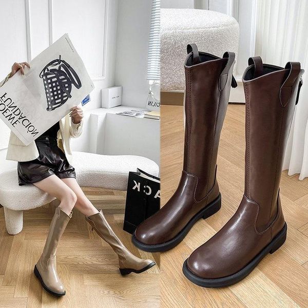 boots women's round toe low heels high tube microfiber leather korean style lady's large size brown booties fall winter dating, Black
boots women's round toe low heels high tube microfiber leather korean style lady's large size brown booties fall winter dating, Black