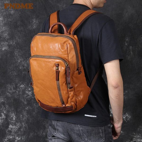 backpack pndme fashion vintage soft genuine leather men's women's casual luxury first layer cowhide lapbagpack
backpack pndme fashion vintage soft genuine leather men's women's casual luxury first layer cowhide lapbagpack