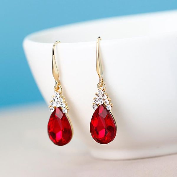 earrings & necklace red crystal rhinestone water droplets for women trendy elegant jewelry set pendant necklace+earrings, Silver
earrings & necklace red crystal rhinestone water droplets for women trendy elegant jewelry set pendant necklace+earrings, Silver