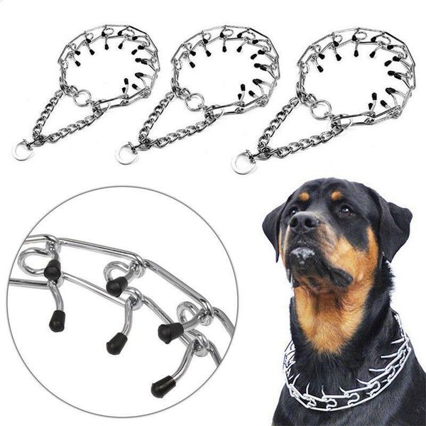 dog collars & leashes metal steel chain training prong pinch adjustable choke spike collar pet with protective cap
dog collars & leashes metal steel chain training prong pinch adjustable choke spike collar pet with protective cap