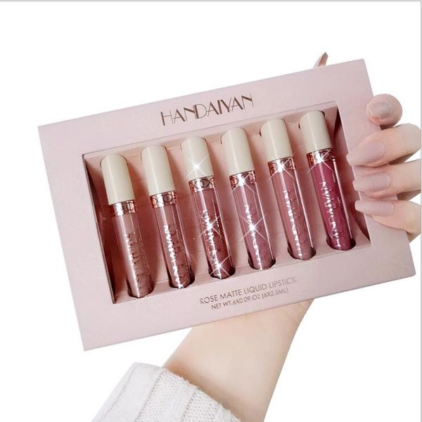 handaiyan 6 colors/box lip gloss matte liquid lipstick kit makeup set matt nude velvet lips cosmetics tint lipgloss waterproof 2.5ml*6
handaiyan 6 colors/box lip gloss matte liquid lipstick kit makeup set matt nude velvet lips cosmetics tint lipgloss waterproof 2.5ml*6