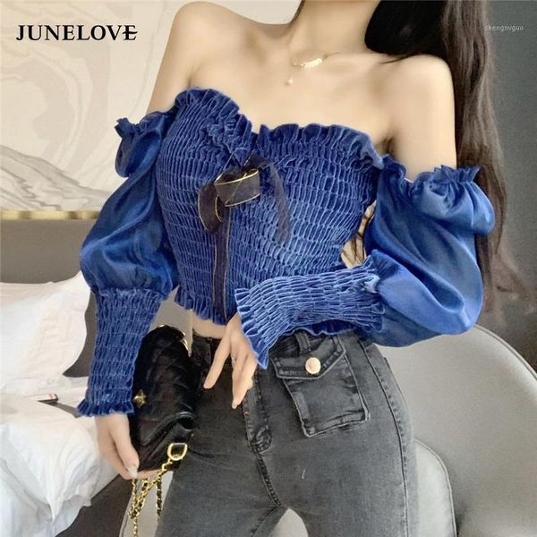 junelove women spring fashion streetwear off shoulder puff sleeve velvet patchwork blouse blusas office lady shirt women's blouses, White
junelove women spring fashion streetwear off shoulder puff sleeve velvet patchwork blouse blusas office lady shirt women's blouses, White
