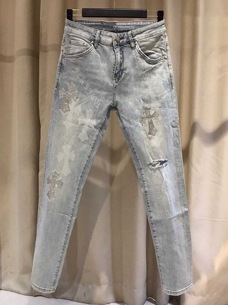 2021 summer fashion brand new drill cross hole and slim crosin men's casual jeansccwo, Blue
2021 summer fashion brand new drill cross hole and slim crosin men's casual jeansccwo, Blue
