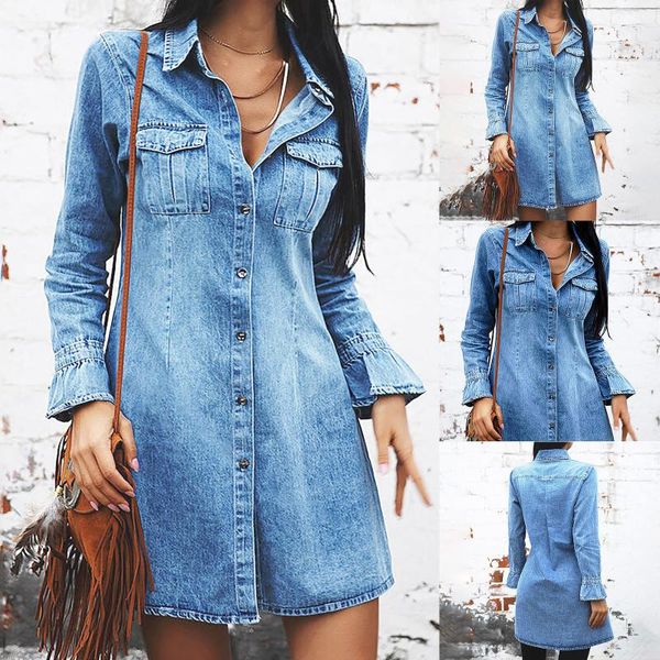 casual dresses fashion summer blue denim dress plus size turndown neck long sleeve jean vestidos de mujer 2021, Black;gray
casual dresses fashion summer blue denim dress plus size turndown neck long sleeve jean vestidos de mujer 2021, Black;gray