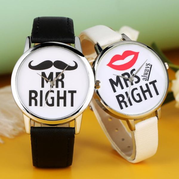 wristwatches lovers watches for men women mr & mrs right analog quartz watch leather strap gifts drop relogio feminino, Slivery;brown
wristwatches lovers watches for men women mr & mrs right analog quartz watch leather strap gifts drop relogio feminino, Slivery;brown