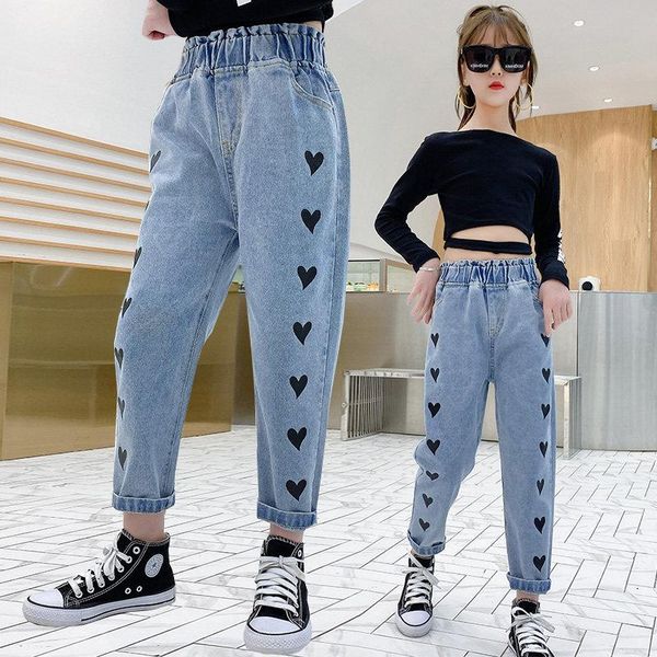 jeans 2021 fashion heart print girl elastic waist casual pants kids spring autumn children's clothing 4 6 8 10 12 14year old, Blue
jeans 2021 fashion heart print girl elastic waist casual pants kids spring autumn children's clothing 4 6 8 10 12 14year old, Blue