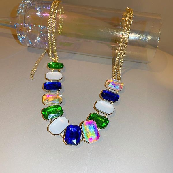 chokers lovoacc retro colorful crystal necklaces for women luxury gold color chunky chain rectangle rhinestone pendant necklace, Golden;silver
chokers lovoacc retro colorful crystal necklaces for women luxury gold color chunky chain rectangle rhinestone pendant necklace, Golden;silver