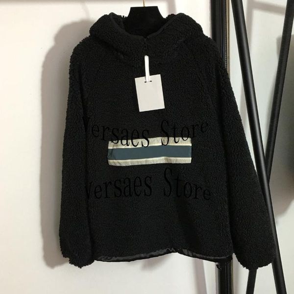 women's sweaters luxury design high-end fashion letter printed long sleeve hooded pullover temperament versatile loose lamb sweater, White;black
women's sweaters luxury design high-end fashion letter printed long sleeve hooded pullover temperament versatile loose lamb sweater, White;black
