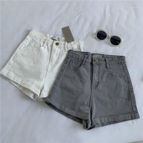 women's shorts skinny denim solid high waist zipper jeans women summer 2021 korean washed bottoms femme a2495, White;black
women's shorts skinny denim solid high waist zipper jeans women summer 2021 korean washed bottoms femme a2495, White;black