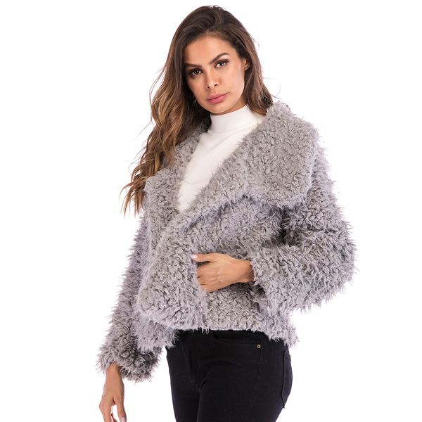 New 2021 Women Faux Fur Thick Winter Female Casual Jacket Solid Loose Cardigan Plus Size Ffy Coat Outwear Streetwear 92TG, Black 
New 2021 Women Faux Fur Thick Winter Female Casual Jacket Solid Loose Cardigan Plus Size Ffy Coat Outwear Streetwear 92TG, Black