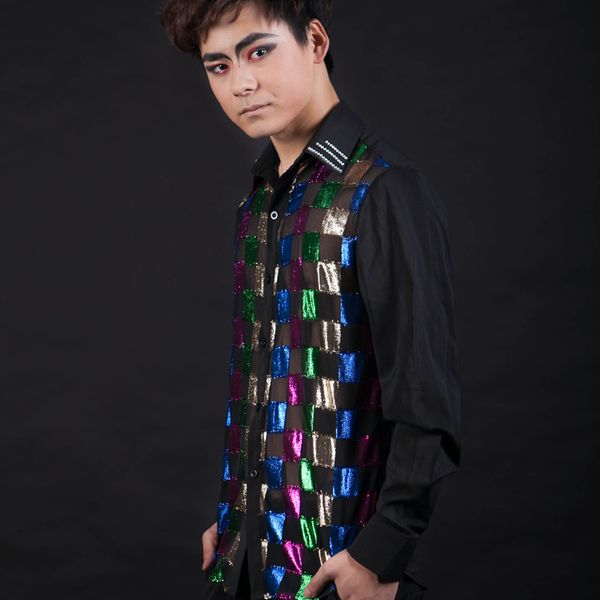colorful male shirts nightclub bar singer stage performance costumers men slim long sleeve shirt party stage shirts dj ds show, Black;red
colorful male shirts nightclub bar singer stage performance costumers men slim long sleeve shirt party stage shirts dj ds show, Black;red