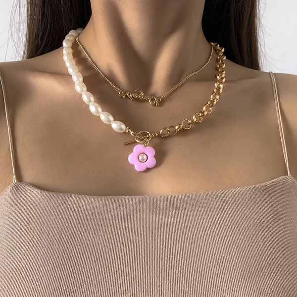 chains vintage pearl clavicle necklace for women flower pendant gold color ot buckle chain letter 2pcs/set trendy girl jewelry, Silver
chains vintage pearl clavicle necklace for women flower pendant gold color ot buckle chain letter 2pcs/set trendy girl jewelry, Silver