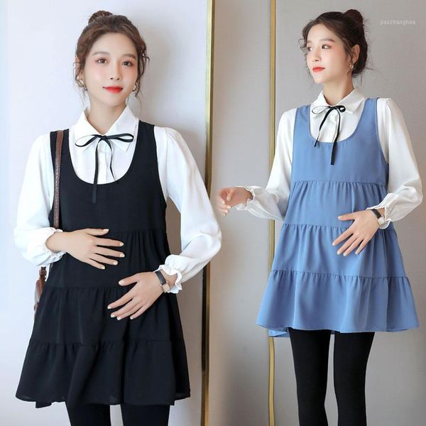 611# maternity clothes spring autumn long sleeves false two piece patchwork stylish dress pregnant women mom dresses1, White
611# maternity clothes spring autumn long sleeves false two piece patchwork stylish dress pregnant women mom dresses1, White