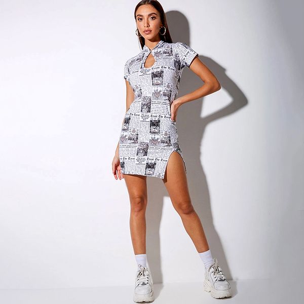 paper print summer mini dress hollow out short sleeve bodycon dress women 2021 fashion ladies wrap party split dress, Black;gray
paper print summer mini dress hollow out short sleeve bodycon dress women 2021 fashion ladies wrap party split dress, Black;gray